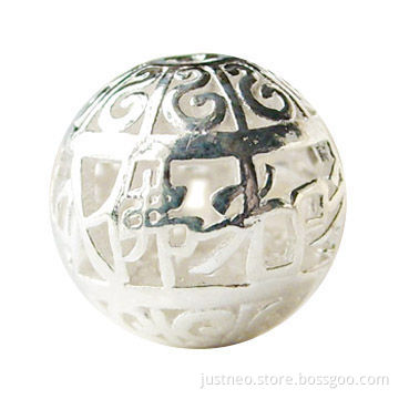 Sterling Silver Beads, Solid 925 Sterling Silver Buddha Round Beads, 12mm